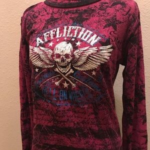 Affliction reversible long sleeve